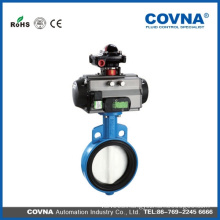 pneumatic cylinder butterfly control valve with PTFE seat